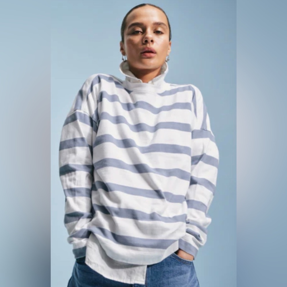AYR The Early Morning Tee Size XS in Overcast Stripe